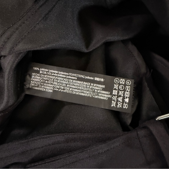 Pull&Bear - Faux Suede Black/Dark Grey Biker Jacket - Mens XXL - Picture 5 of 6